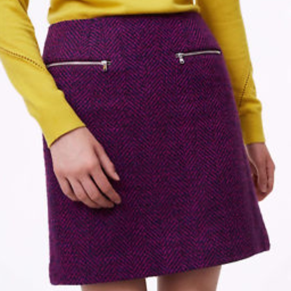 LOFT Chevron Zip Pocket Skirt, Size 6